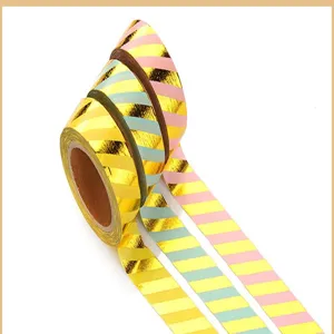 Gold foil washi tape decorative masking tape for journaling and creative DIY crafts.