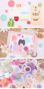 Rond Gradient Washi Ruban Pois Autocollants Set pour Journal DIY Deco Masquage Papier.