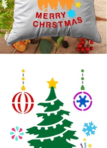 Christmas painting stencils set PET DIY drawing templates holiday craft tool 64pcs