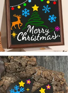 Christmas painting template DIY hollow stencil set for holiday wall decor and festive crafts.
