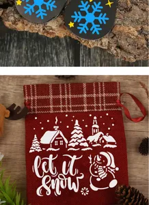 Christmas PET hollow painting stencils set for DIY holiday wall and craft spraying.