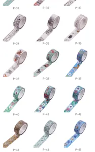 Close-up details of decorative colorful washi tapes, ideal for diy diary and journal art projects.