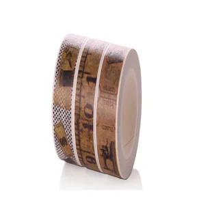 Nastro adesivo washi decorativo con motivo righello vintage per diario artigianato fai da te