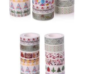 Christmas theme washi tape decorative adhesive stickers rolls for DIY scrapbooking journaling