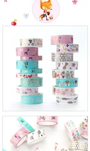 Decorative gold foil washi tape set colorful masking paper tape for journaling DIY crafts
