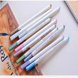 STA metallic brush pen set, soft tip paint marker and graffiti art pen for DIY craft.