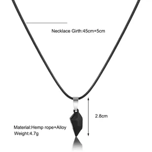 Detailed view of magnetic heart pendant necklace with size and material specs