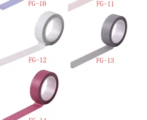 Grid washi tape basic solid color journal decoration masking tape variant styles for DIY crafts