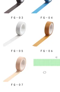 Japanese grid washi tape decorative masking stickers for journal DIY crafts colorful sets