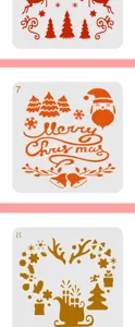 Christmas hollow painting stencils set for holiday DIY window spray decoration crafts.