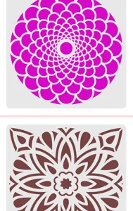Hollow painting template mandala DIY drawing stencil detail view showing intricate patterns.