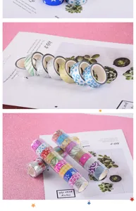 Glitter washi tape set decorative adhesive masking tape for DIY crafts journaling wrapping