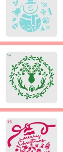 Christmas hollow painting template set, DIY window spray painting stencil for decor.