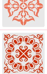 Mandala hollow spray painting template for DIY album and furniture drawing details view