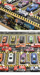 Children's puzzle DIY road tape traffic parking lot toy set with mini cars and road signs.
