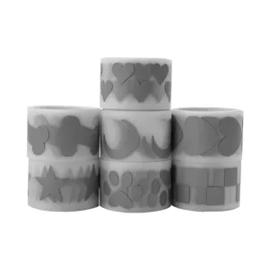 Silver reflective heat transfer vinyl rolls DIY decorative stickers with various cute patterns.