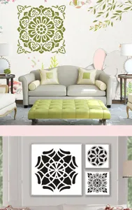 Mandala hollow painting template for DIY craft furniture wall art spraying tool set