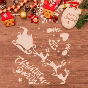 Christmas hollow painting template holiday stencil window spray art decor supplies