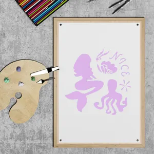 Oceaan thema holle schilderij sjabloon DIY kunst sjabloon set met zeemeermin octopus.