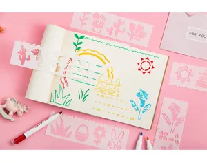 Plastik Zeichenschablonen Set DIY Tagebuch dekorative Randlineale Schüler Handwerk Malvorlagen