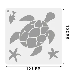Oceaan thema holle schilderij sjabloon DIY spray tekening hulpmiddel schildpad 130x130mm