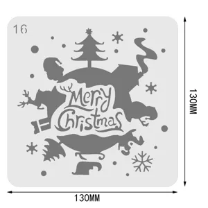 Christmas hollow painting template DIY window spray paint decoration 130x130mm holiday art.