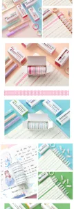 Detailed view of colorful washi tape sets with boxes and creative journal ideas for DIY crafts.