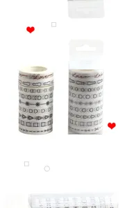 Ensemble de ruban adhésif washi minimaliste de 8mm pour journal intime et loisirs créatifs DIY