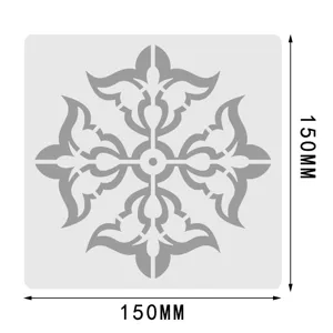 Mandala Stencil 150x150mm Hollow Painting Template for DIY Furniture and Wall Art