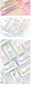 Detailed shot of washi tape set, 8mm colorful narrow decorative masking tapes for DIY journaling.