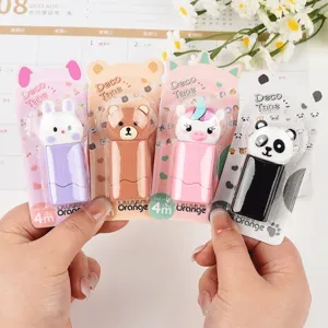 Cute animal decorative tape set for DIY journal scrapbooking, 4m length, pastel design.