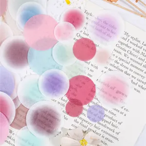 Autocollants ronds dégradés en papier Washi pour décoration DIY de bullet journal et scrapbooking