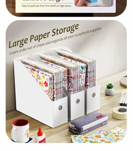 Plastic desktop file storage box office document organizer folder stand rack holder