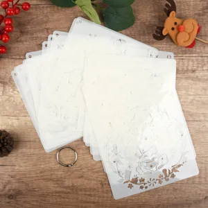 Christmas painting stencils set DIY hollow templates for kids wall spray drawing