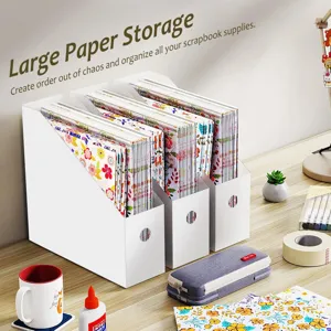 Desktop paper storage organizer multi-tier vertical file holder for office school supplies