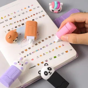Cute animal pattern decorative correction tape set for DIY journal and planner stationery.
