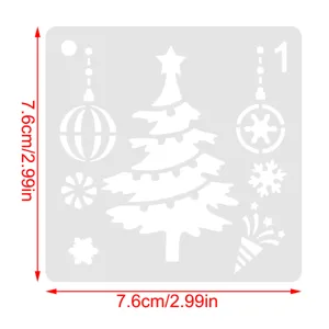 Christmas tree PET hollow painting stencil DIY template craft tool for holiday decoration