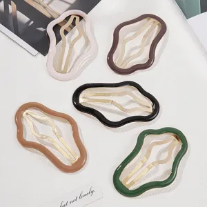 Set di 5 fermagli per capelli BB colorati a forma di nuvola irregolare con design dorato