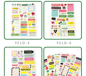 Gold foil flat sticker sheets set for DIY journaling, scrapbooking, and cute planner decor.