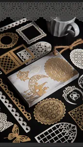 Set di materiale per diario con ritagli di carta di pizzo cavo decorativo per bricolage