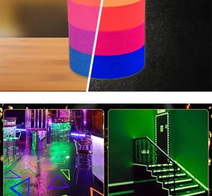 Glow in the dark tape fluorescent UV cotton cloth adhesive tape for stage party decor