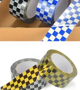 Ruban adhésif à carreaux ruban décoratif DIY pour emballage cadeau et scellement.