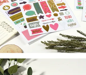 YCLD foil flat stickers for journaling, DIY craft decoration, cute planner sticker set for kids