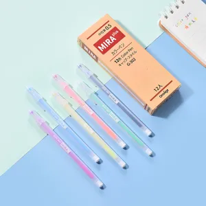 Orange G-302 ästhetisches Gelstift Set 12 Farben 0.5mm süße Buntstifte für Journaling Schreiben