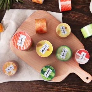 Creative Food Shaped Washi Tape Cute DIY Journal Decorative Sticker Stationery Roll Salmon Cucumber Pork Belly