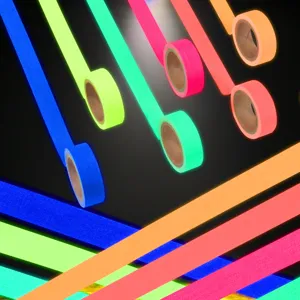 Colorful Luminous Tape UV Fluorescent Cotton Cloth Glow Tape High Viscosity Warning Sticker Stage Performance Party Decor