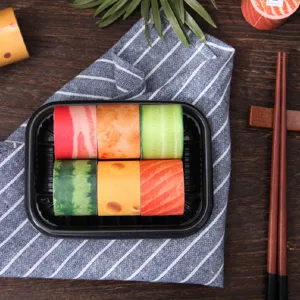 Cute sushi food pattern washi tape set for DIY journaling and scrapbooking decoration
