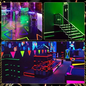 Coloured luminous tape fluorescent UV cloth glow tape for stage and party decoration