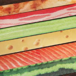 Cute food pattern washi tape roll for DIY scrapbooking decorative stationery crafting items.