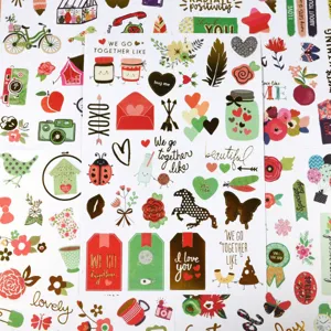 Gold-stamping flat stickers cute cartoon DIY journal decoration stationery lovely